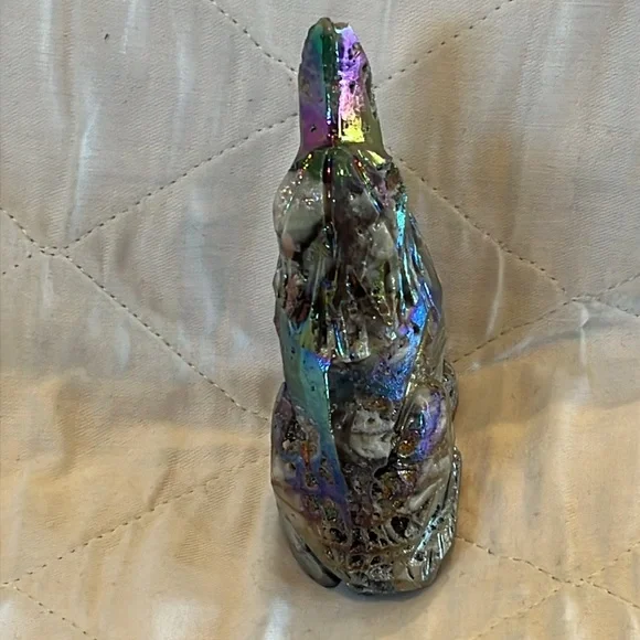 Aurora Sphalerite Wolf 🐺 Crystal Gemstone Carving NWOT